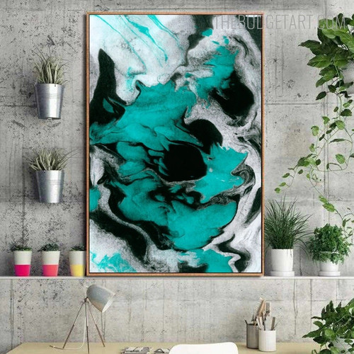 Wandering Stain Abstract Contemporary Modern Painting Picture Canvas Print for Room Wall Molding