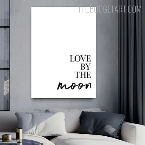 The Moon Typography Quotes Modern Painting Picture Canvas Print for Room Wall Drape
