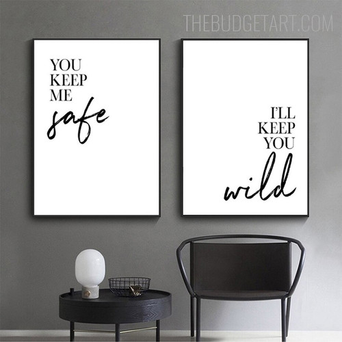 Me Safe Typography Quotes Contemporary Painting Pic Canvas Print for Room Wall Garniture