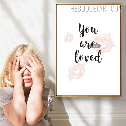 Loved Typography Quotes Modern Painting Image Canvas Print for Room Wall Molding
