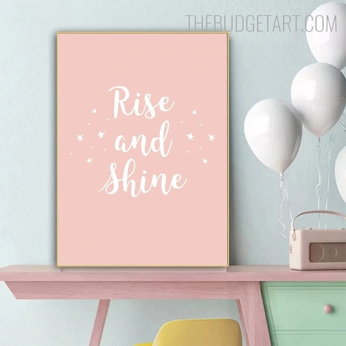 Rise Typography Quotes Modern Painting Image Canvas Print for Room Wall Arrangement