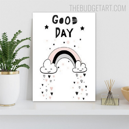 Good Day Typography Quotes Modern Painting Picture Canvas Print for Room Wall Trimming