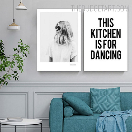 This Kitchen Typography Contemporary Painting Image Canvas Print for Room Wall Outfit