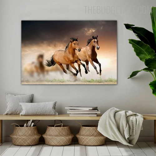 Running Horse Animal Modern Painting Picture Canvas Print for Room Wall Disposition