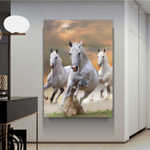 Trot Horse Animal Modern Painting Picture Canvas Print for Room Wall Finery