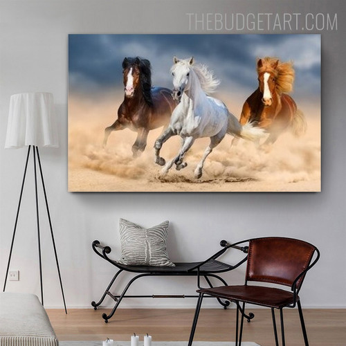 Running Horses Animal Modern Painting Picture Canvas Print for Room Wall Outfit
