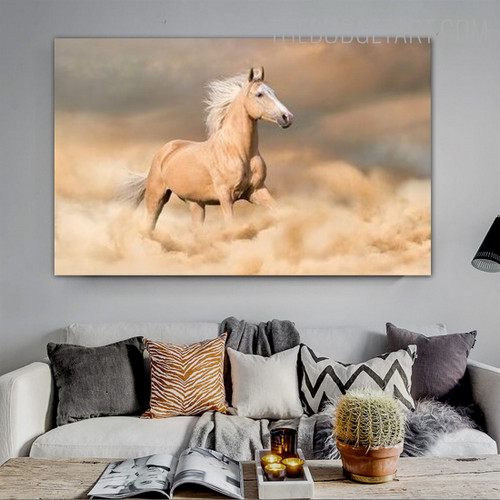 Stadium Horse Animal Modern Painting Picture Canvas Print for Room Wall Molding