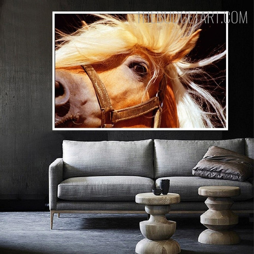 Face Horse Animal Modern Painting Picture Canvas Print for Room Wall Flourish