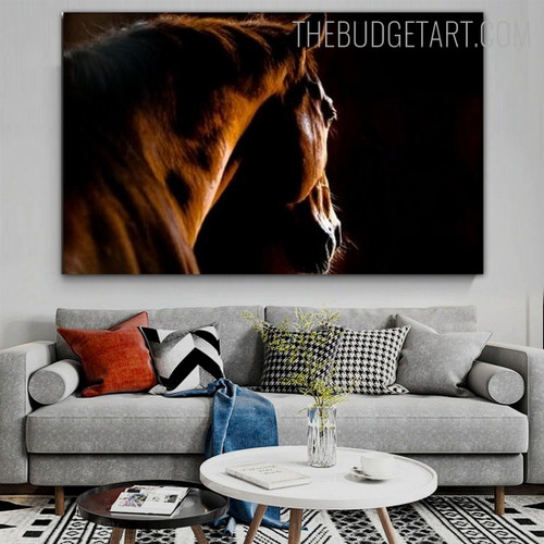 Horse Face Animal Contemporary Painting Picture Canvas Print for Room Wall Outfit