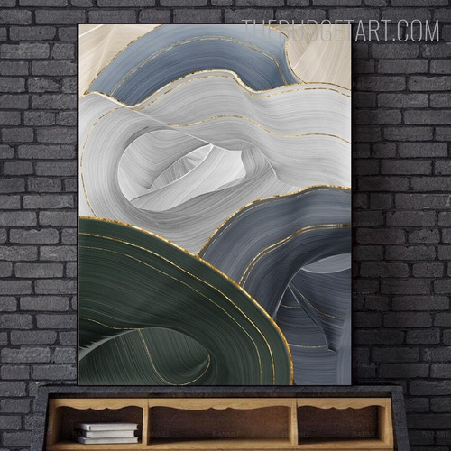 Meandering Tarnishes Abstract Modern Painting Picture Canvas Print for Room Wall Finery