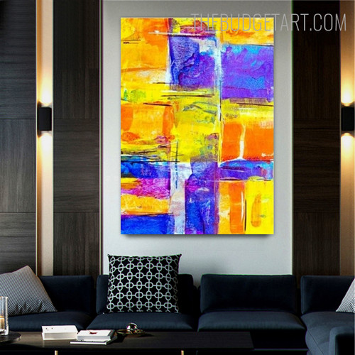 Motley Stain Abstract Modern Painting Picture Canvas Print for Room Wall Drape