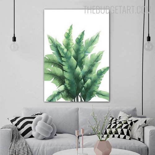 Tropical Leafed Nordic Floral Contemporary Painting Picture Canvas Print for Room Wall Decoration