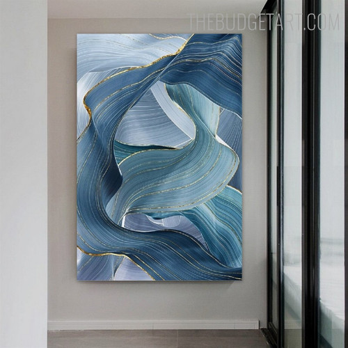 Sinuate Streak Abstract Modern Painting Picture Canvas Print for Room Wall Molding