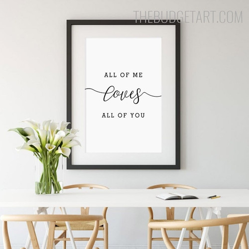 Me Loves Typography Quotes Contemporary Painting Picture Canvas Print for Room Wall Flourish