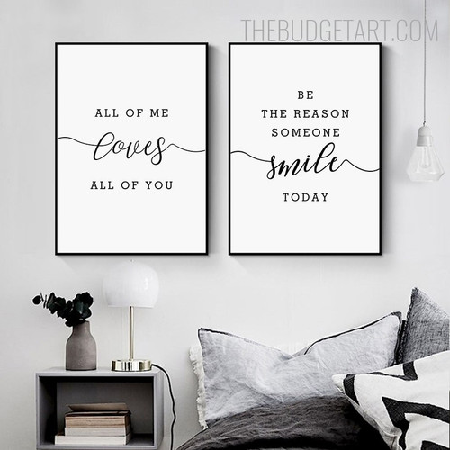 Someone Smile Typography Quotes Contemporary Painting Picture Canvas Print for Room Wall Equipment