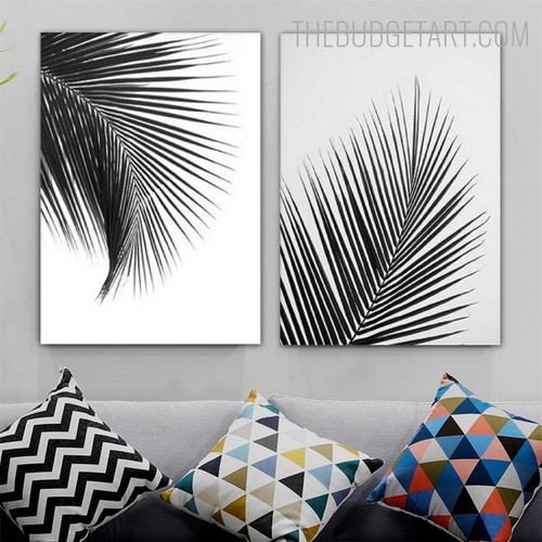 Tropical Leafs Nordic Floral Contemporary Painting Picture Canvas Print for Room Wall Arrangement