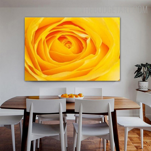 Yellowness Rosebush Floral Modern Painting Picture Canvas Print for Room Wall Outfit