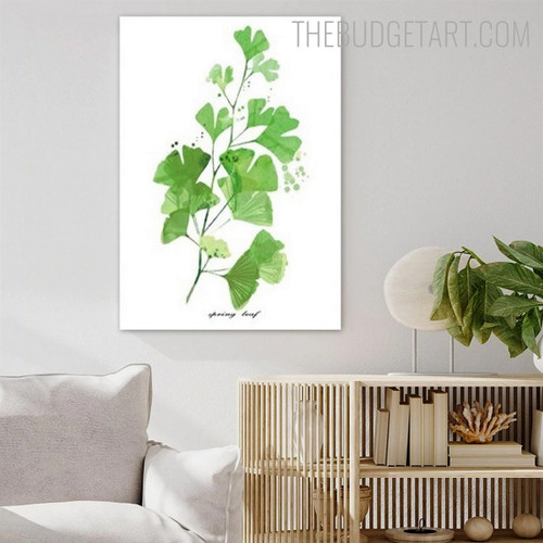 Ginkgo Leaves Nordic Floral Contemporary Painting Picture Canvas Print for Room Wall Embellishment
