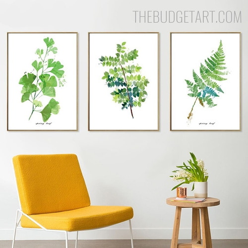 Fern Leaf Nordic Floral Contemporary Painting Picture Canvas Print for Room Wall Garniture