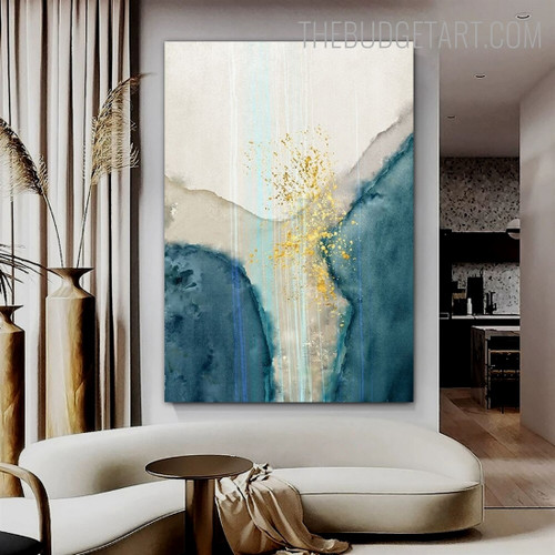 Multicolored Fleck Marble Abstract Contemporary Painting Picture Canvas Print for Room Wall Moulding