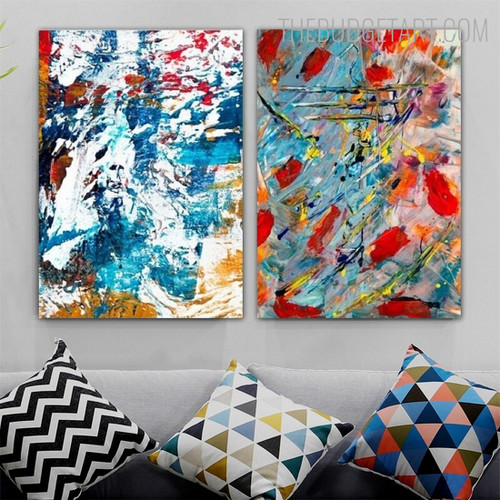 Motley Specked Abstract Contemporary Painting Picture Canvas Print for Room Wall Getup