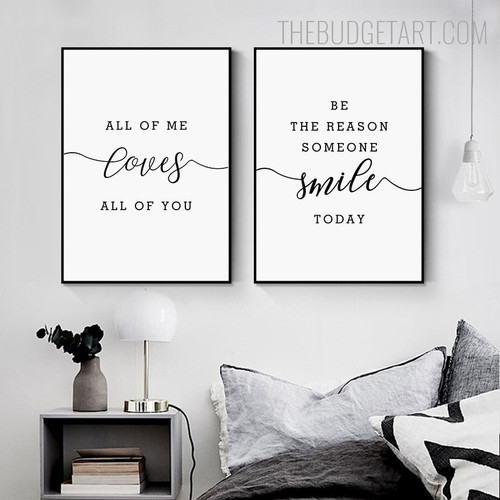 Smile Today Typography Quotes Contemporary Painting Pic Canvas Print for Room Wall Ornament