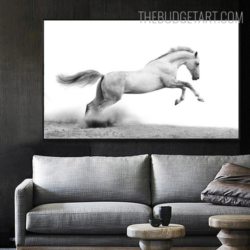 Jumping Horse Animal Modern Painting Picture Canvas Print for Room Wall Disposition