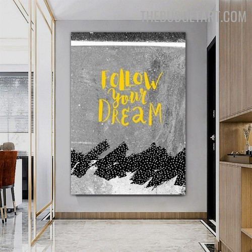 Follow Your Typography Quotes Modern Painting Picture Canvas Print for Room Wall Equipment