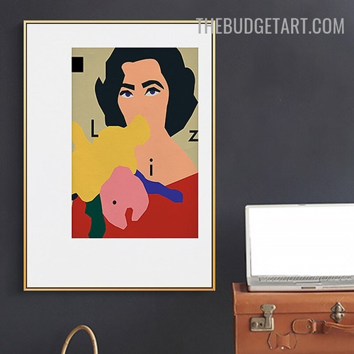 Woman Smear Abstract Figure Modern Art Picture Canvas Print for Room Wall Trimming