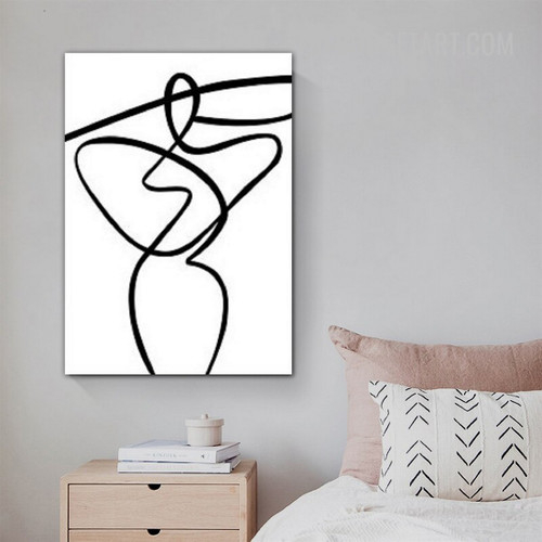 Lady Figure Nordic Abstract Modern Painting Picture Canvas Print for Room Wall Molding