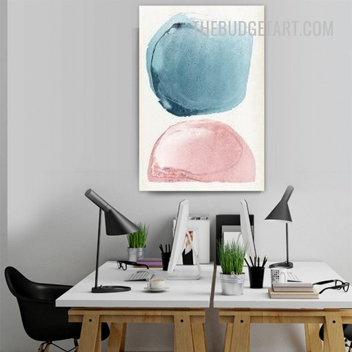 Meandering Blemishes Abstract Nordic Painting Picture Watercolor Canvas Print for Room Wall Drape