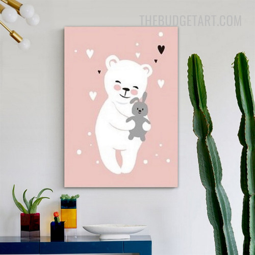 Teddy Bear Nordic Baby Cartoon Modern Painting Picture Canvas Children Art Print for Room Wall Garnish