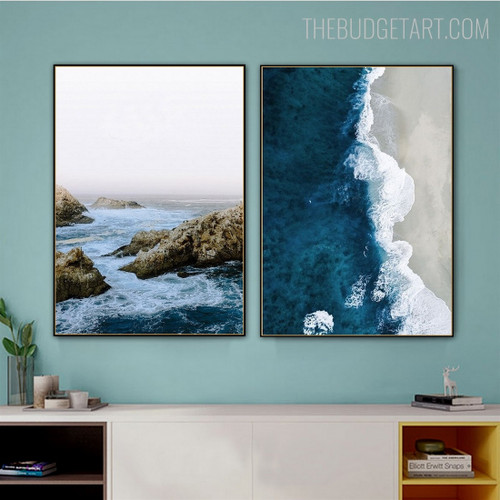 Brine Landscape Nature Nordic Painting Photo Canvas Print for Room Wall Decor