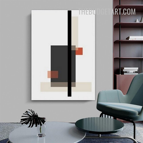 Small Squares Abstract Modern Painting Picture Geometric Figure Canvas Wall Art Print for Room Wall Ornamentation