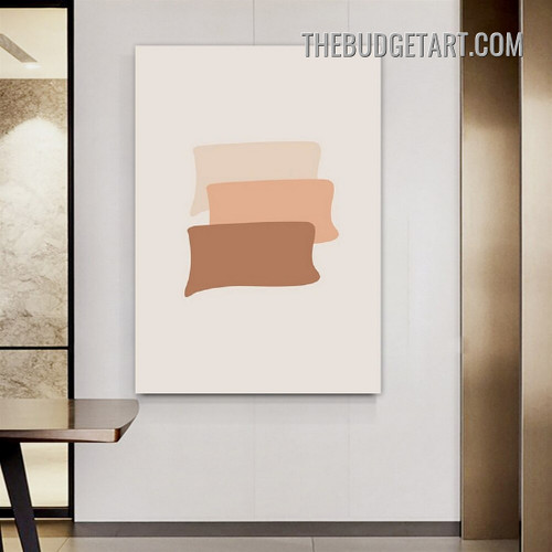 Curved Rectangular Design Abstract Scandinavian Modern Painting Picture Canvas Print for Room Wall Ornament