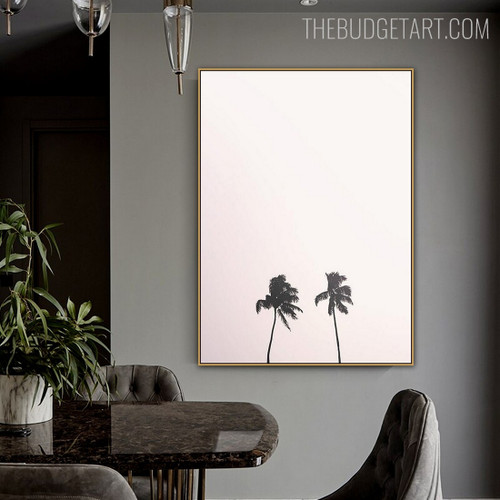 Two Palm Trees Botanical Modern Artwork Image Canvas Print for Room Wall Onlay