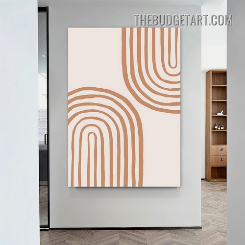 Roundabout Lineaments Abstract Modern Painting Picture Scandinavian Canvas Art Print for Room Wall Décor