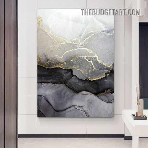 Striae Smear Marble Abstract Modern Painting Picture Canvas Wall Art Print for Room Equipment