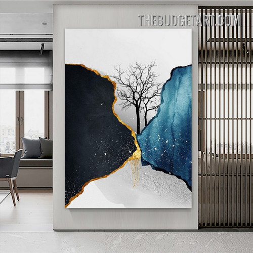 Trees Twigs Abstract Botanical Contemporary Painting Picture Canvas Wall Art Print for Room Outfit