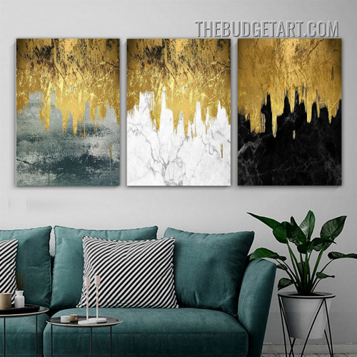 Marble Pattern Abstract Modern Painting Picture 3 Piece Canvas Wall Art Prints for Room Getup