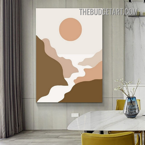 Speckle Hills Abstract Landscape Scandinavian Painting Picture Canvas Wall Art Print for Room Arrangement