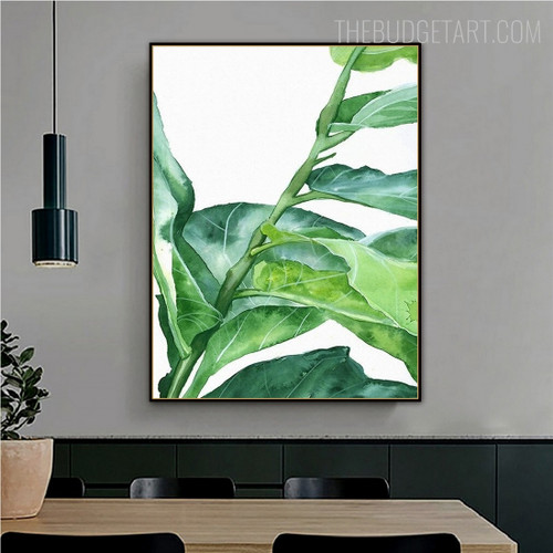 Green Leaves Botanical Watercolor Artwork Photo Canvas Print for Room Wall Outfit