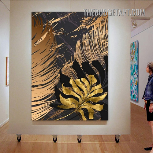 Smudge Leafage Nordic Abstract Botanical Modern Painting Picture Canvas Art Print for Room Wall Getup