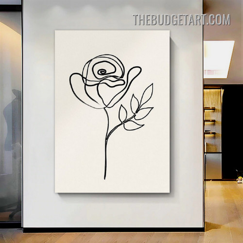 Twisting Line Flower Abstract Floral Modern Painting Picture Canvas Art Print for Room Wall Getup