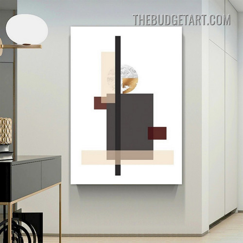 Geometric Drawing Pattern Abstract Modern Painting Picture Canvas Wall Art Print for Room Flourish