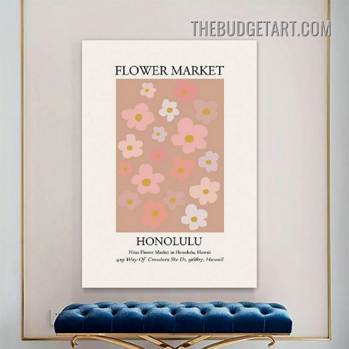 Market Typography Modern Painting Picture Canvas Wall Art Print for Room Equipment