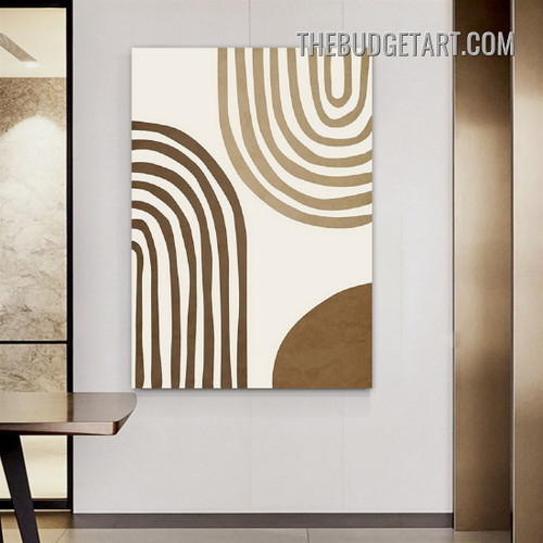 Smudge Winding Lines Abstract Scandinavian Modern Painting Picture Canvas Art Print for Room Wall Embellishment