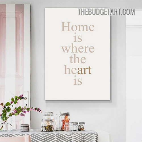 The Heart Typography Modern Painting Picture Canvas Wall Art Print for Room Arrangement