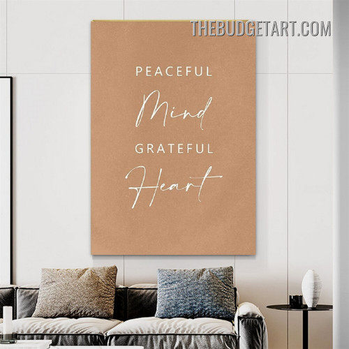 Grateful Heart Typography Modern Painting Picture Canvas Wall Art Print for Room Flourish