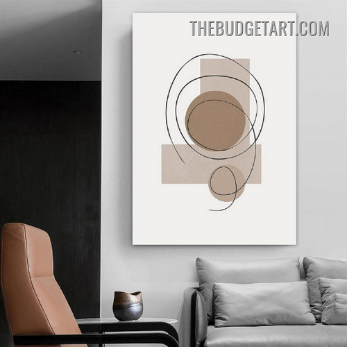 Spheres Rectangle Abstract Geometric Modern Painting Picture Canvas Wall Art Print for Room Trimming